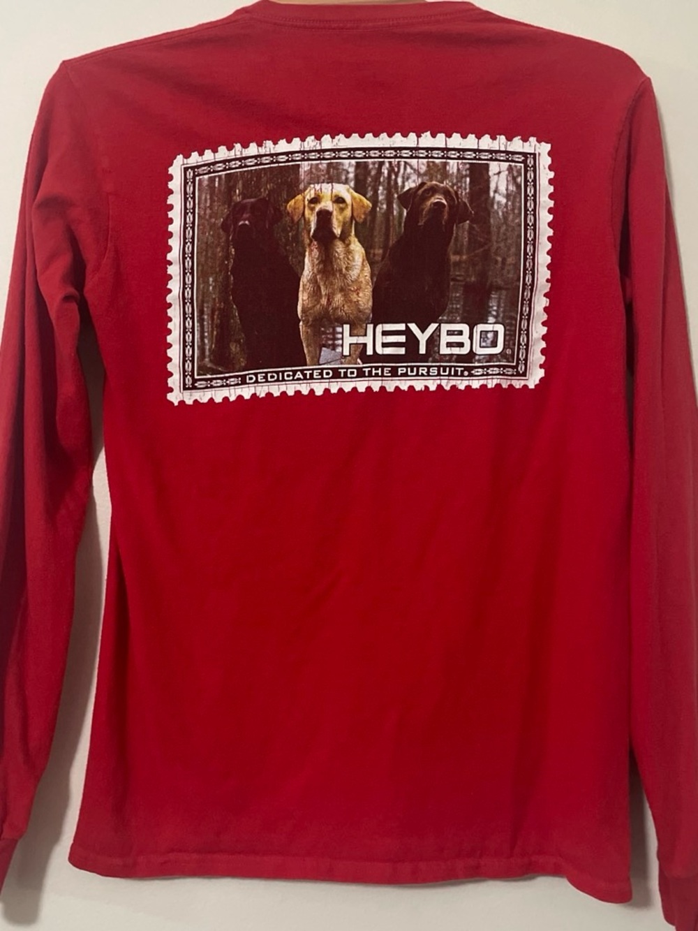 🐾 Heybo Outdoors Red Long Sleeve Graphic Tee Small